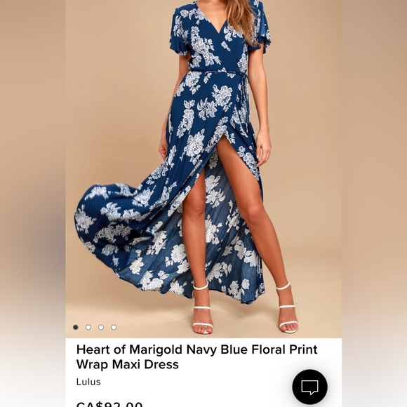 Blue Floral Lulu’s Wrap Dress - Picture 2 of 5